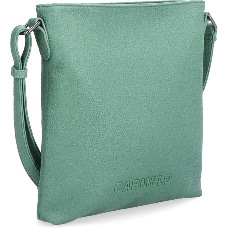 Kabelka zo syntetickej kože crossbody Carmelo zelená 4324 ZE 57568557