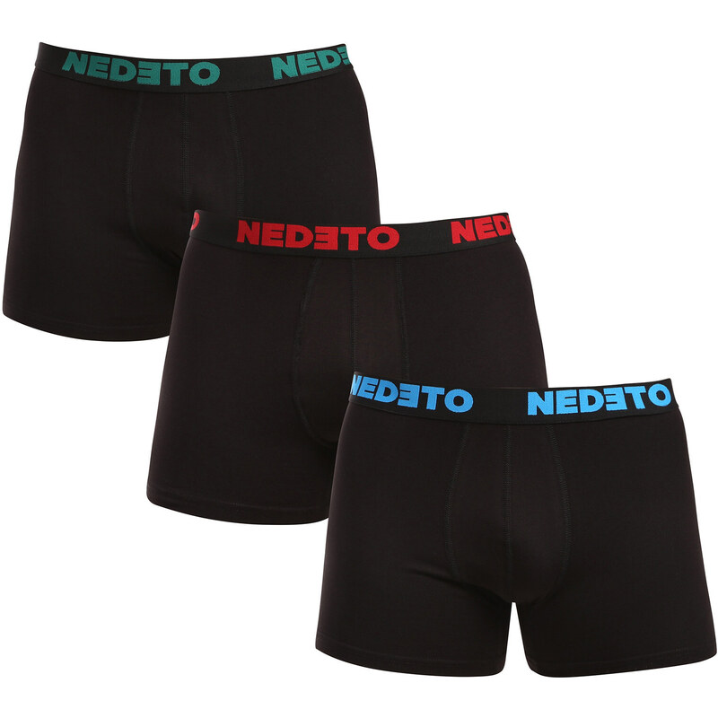 3PACK pánske boxerky Nedeto čierne (3NB003b) 49681512