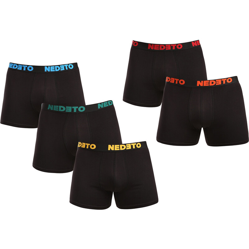 5PACK pánske boxerky Nedeto čierne (5NB003) 49681513