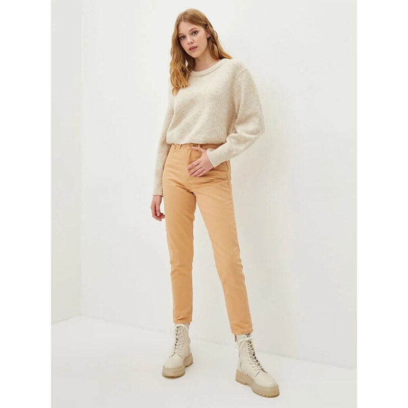 LC Waikiki Yüksel Waist Mom Fit Womens Jeans with Pockets 64783013