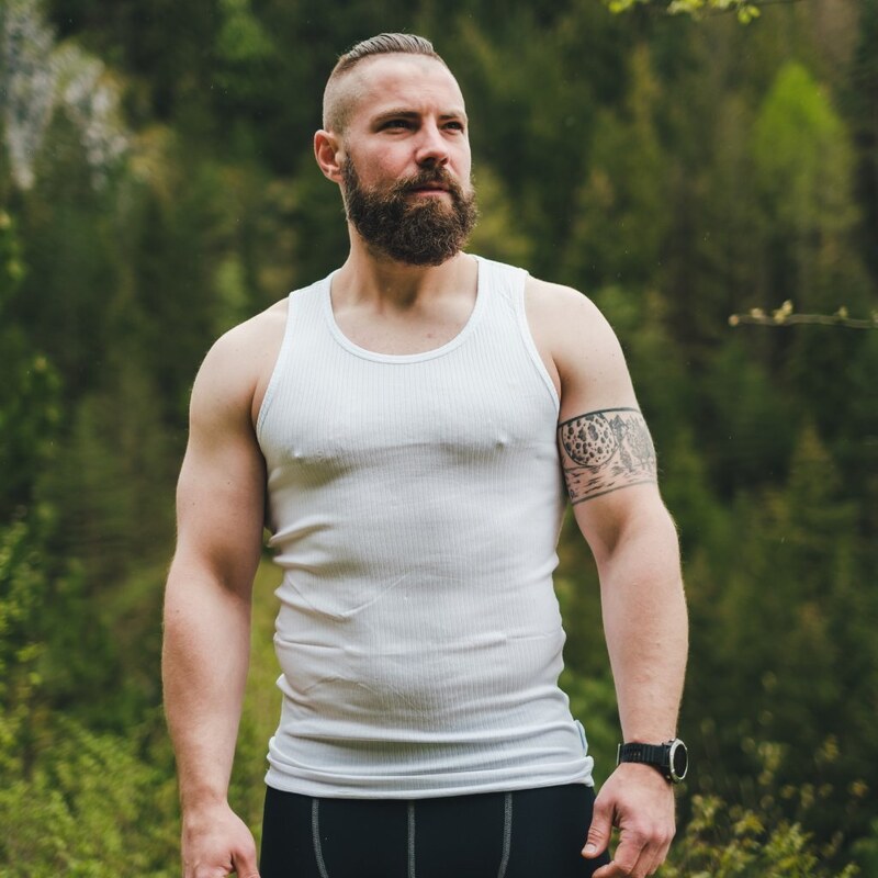 TERMOVEL Biele pánske rebrované scampolo 57597462