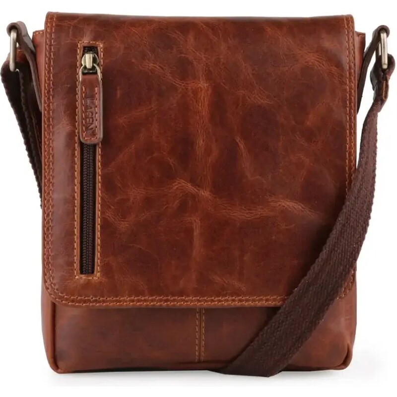 Lagen Pánska kožená taška cez rameno 27076 hnedá 35335772