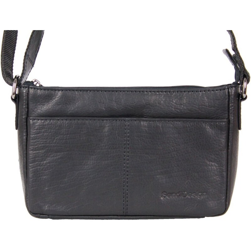 Sendi Design Dámska kožená taška cez rameno MIRIAM čierna 57621225