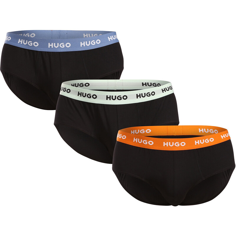 3PACK pánske slipy HUGO čierné (50517879 961) 57621712