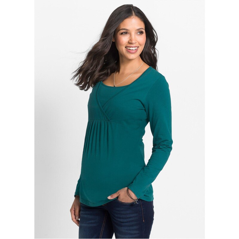 bonprix Materské tričko na dojčenie 2v1, farba modrá 45900713