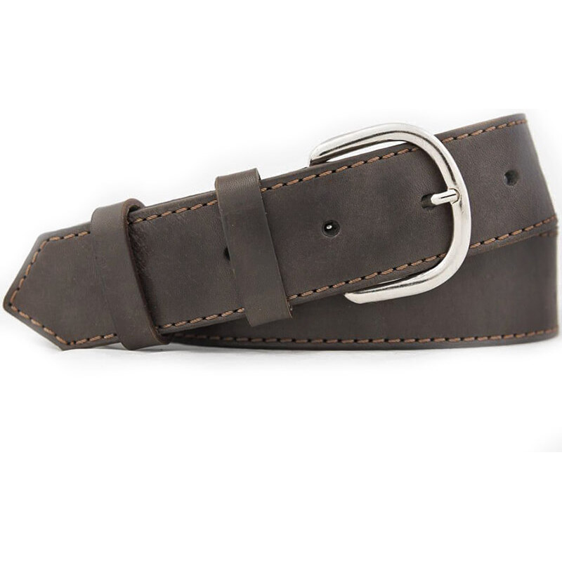 Pánsky kožený obšitý opasok hnedý (P170) 57631804