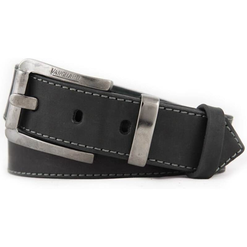 Pánsky kožený obšitý opasok čierny (P158) 57631811