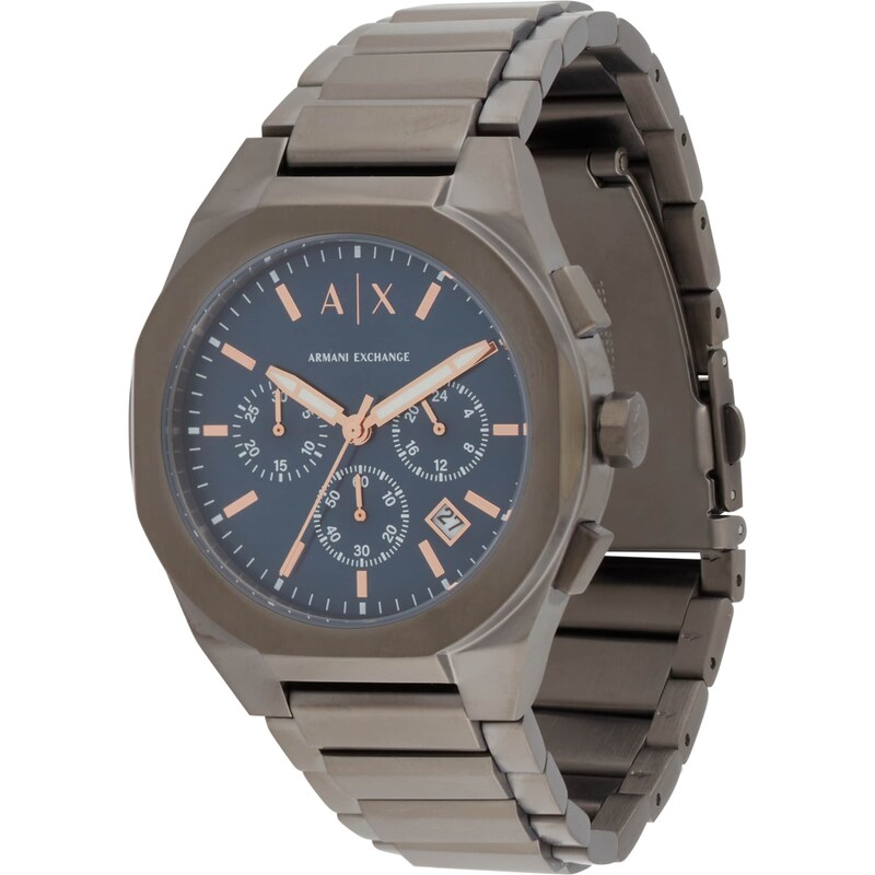 ARMANI EXCHANGE Analógové hodinky tmavomodrá / farby bahna 57654003