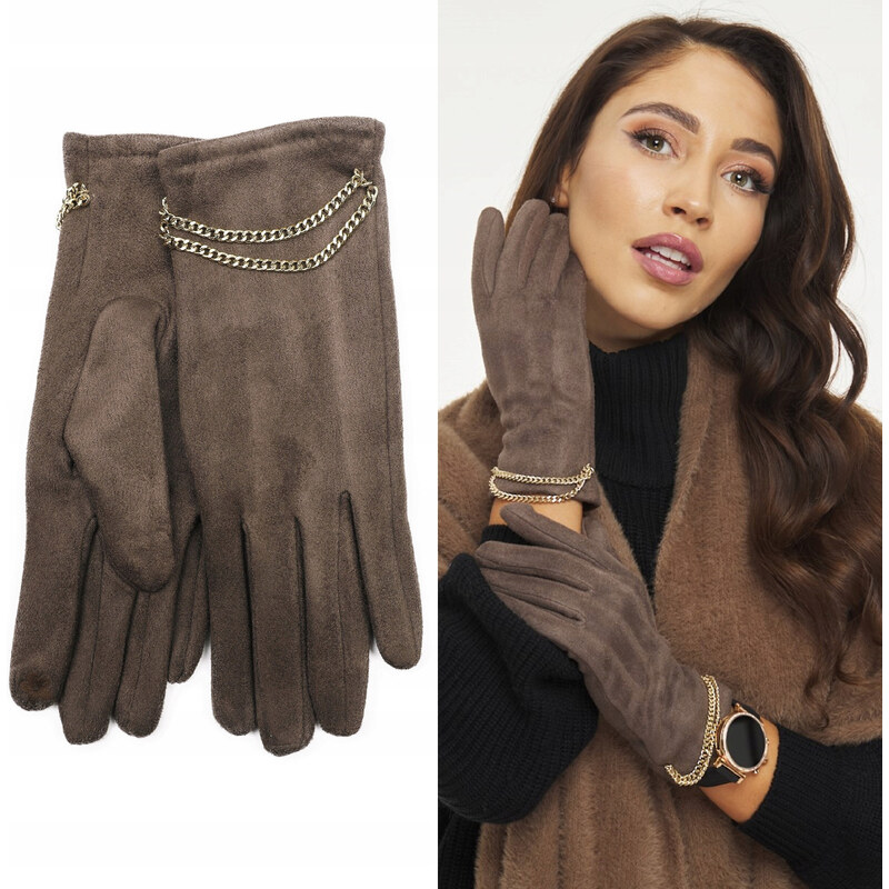 Fashionweek Dámske teplé mäkké semišové rukavice KARR64 48753114