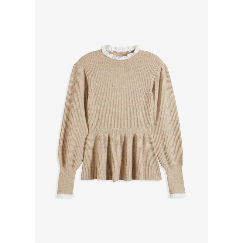 bonprix Pulóver, farba béžová 57674462