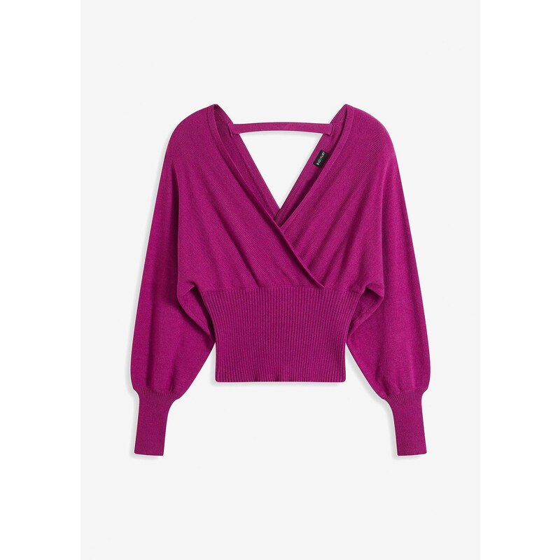 bonprix Pulóver z padavého viskózového mixu, farba fialová 57674474