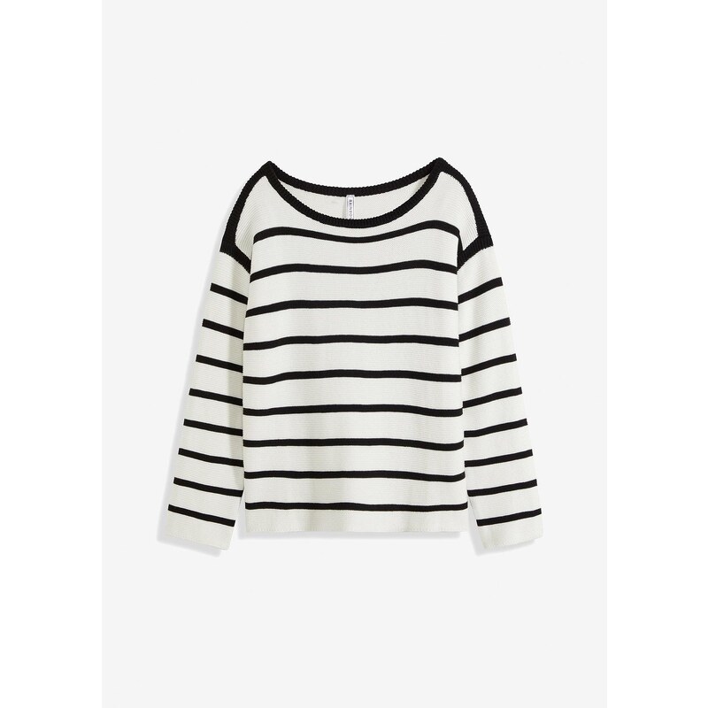 bonprix Pletený pulóver, oversized, farba biela 57674524