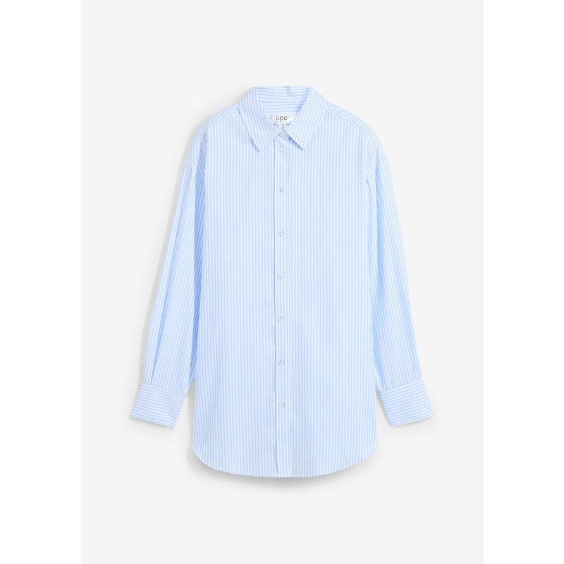 bonprix Košeľová blúzka z čistej bavlny, farba modrá 57674561