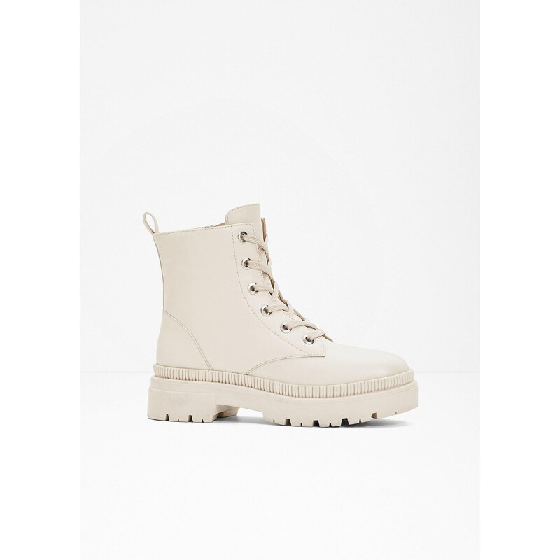 bonprix Čižmy na šnurovanie, farba béžová 57674721