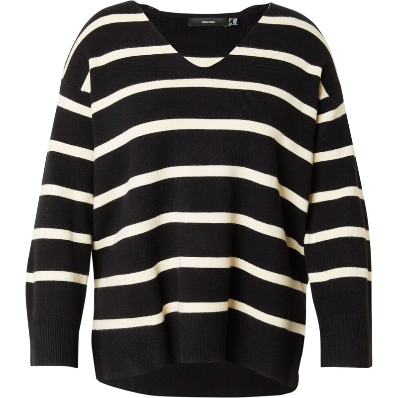 Vero Moda Curve Sveter VMCSaba čierna / biela 57693772