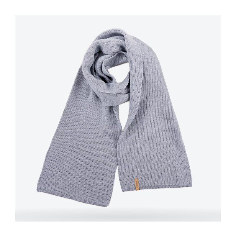 KAMA Pletený merino šál S07 109 Šedá 57731127