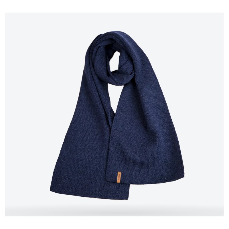 KAMA Pletený merino šál S07 108 Tm.Modrá 57731124