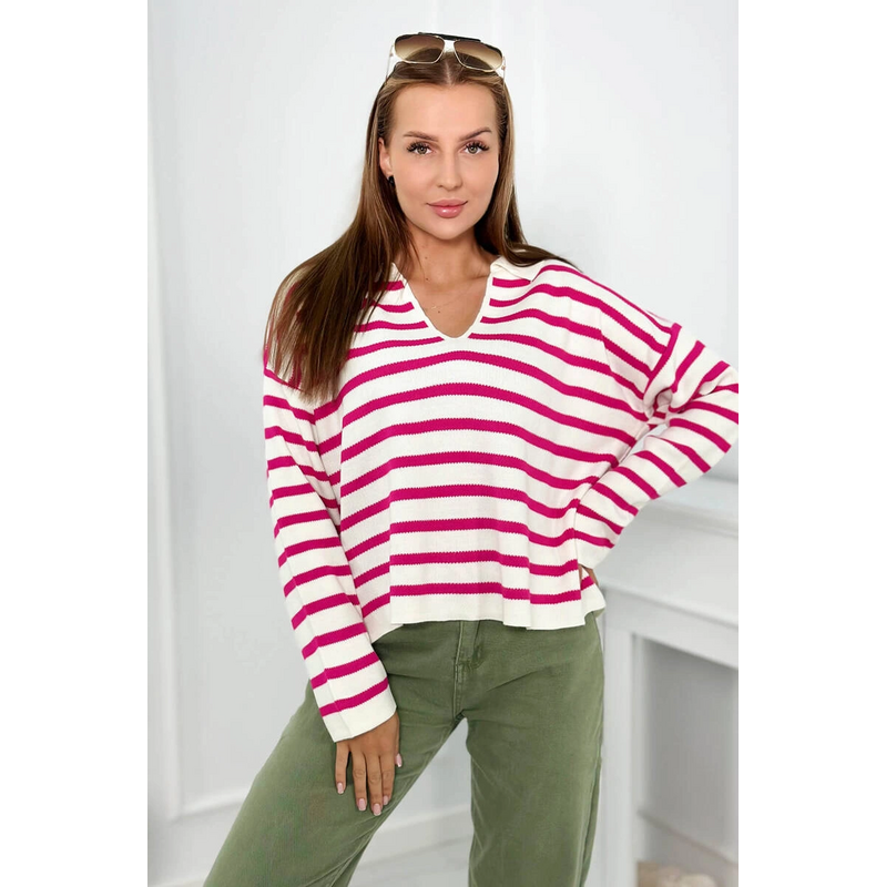 Dámsky pruhovaný sveter Ingrid oversize 62602036