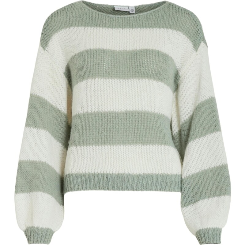 VILA Sveter VIChoca pastelovo zelená / biela 65873605