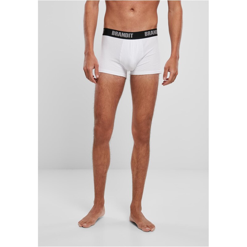 Brandit Mens Boxer Shorts Logo 2 Pack White/White 67139008