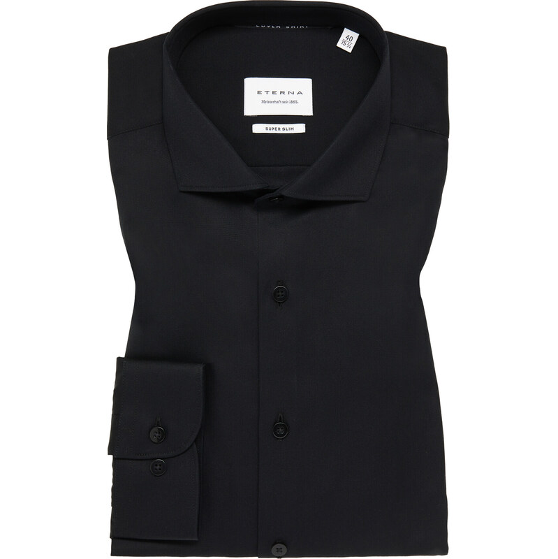 ETERNA Super Slim čierna nie presvitajúca košeľa dlhý rukáv Non Iron 57735885