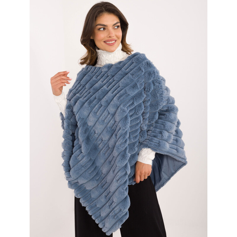 Wool Fashion Italia Poncho-AT-PN-2347.88-blue 64688825