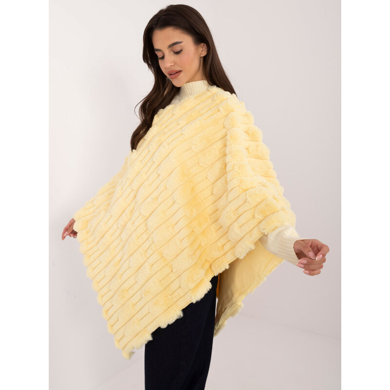 Wool Fashion Italia Poncho-AT-PN-2347.88-light yellow 64687569