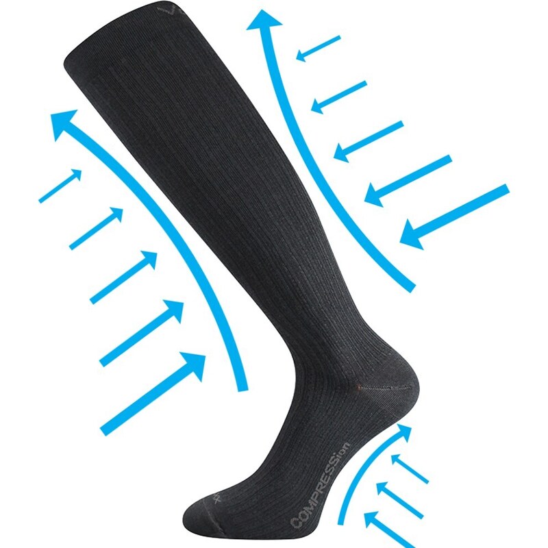 WOOLAX kompresný vlnené podkolienky so striebrom VoXX Tm. sivá 35-38 1 26458925