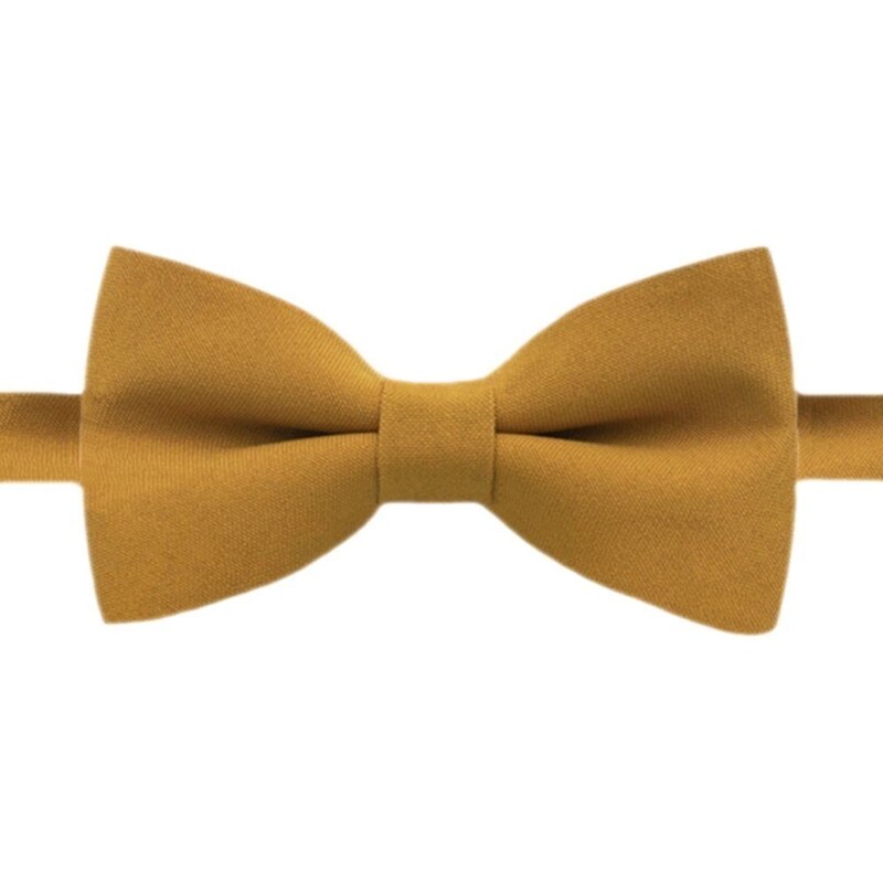 Jednofarebný pánsky motýlik v horčicovej farbe 57796040