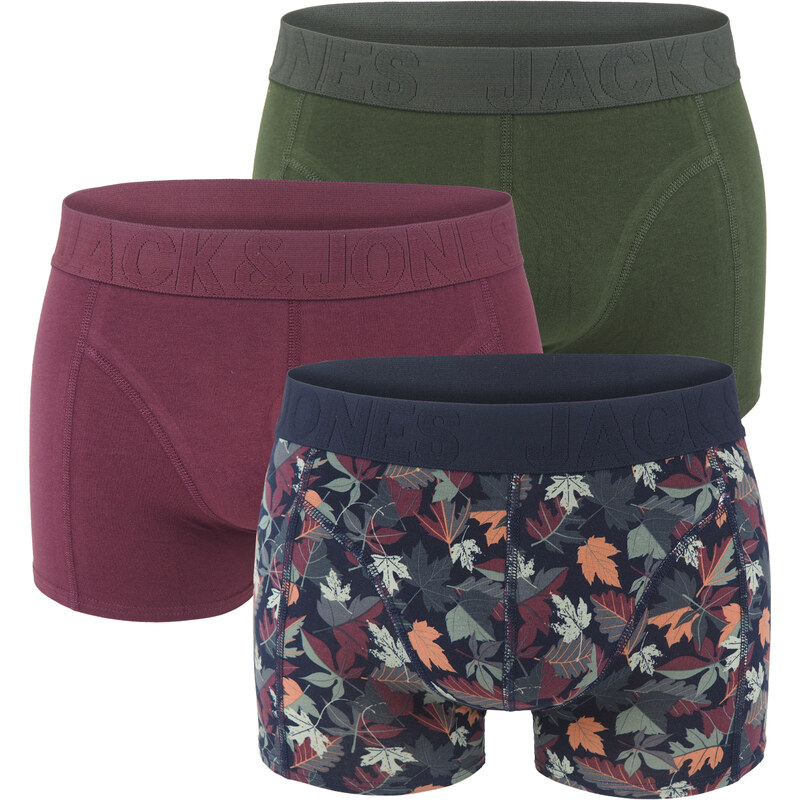 JACK & JONES - boxerky 3PACK Jaccollin night sky & vineyard color 57773621