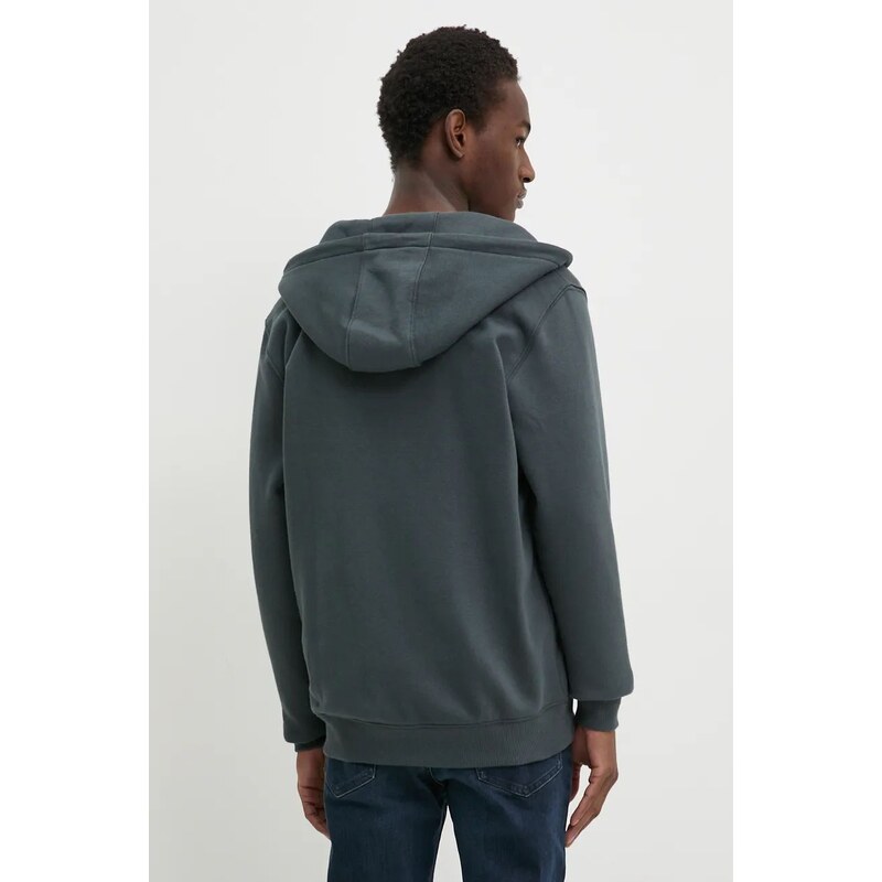 Mikina Tommy Jeans pánska, šedá farba, s kapucňou, jednofarebná, DM0DM20743