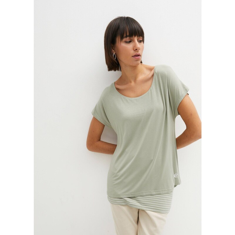 bonprix Dlhé tričko z mäkkého viskózového mixu, farba zelená 49697901