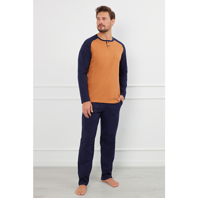 Italian Fashion Pánske bavlnené pyžamo Alexander tmavomodré, Farba 57784167