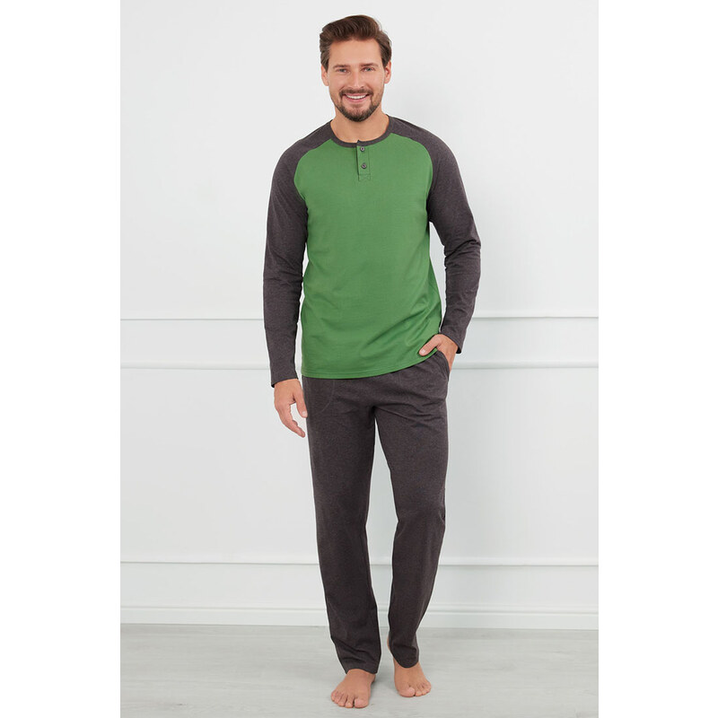 Italian Fashion Pánske bavlnené pyžamo Alexander grafitové, Farba 57784168