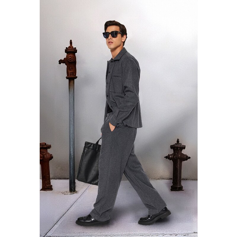 Trendyol Gray Wide Leg Stamp Trousers 50566869