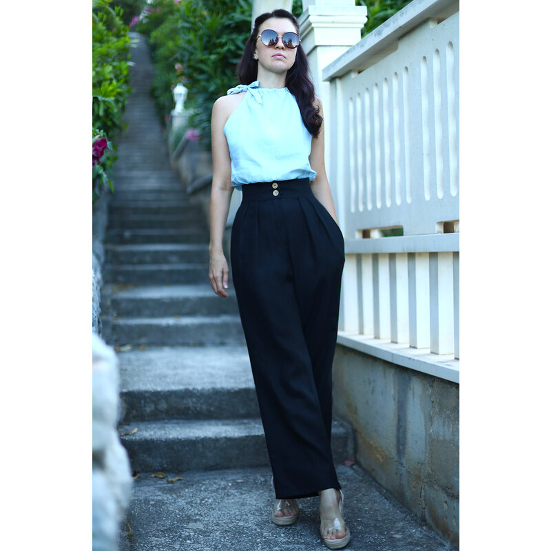 Dámske elegantné nohavice Lotika zo 100% lanu 62954263