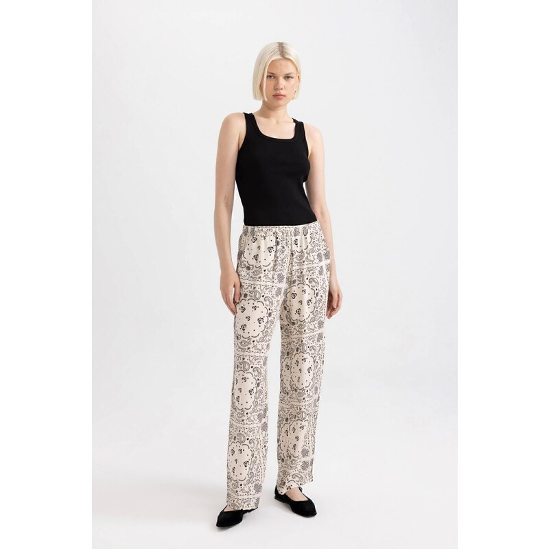 DEFACTO Fall In Love Regular Fit Paisley Patterned Viscose Beach 57106239