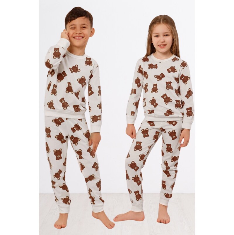 E-shop Italian Fashion Detské bavlnené pyžamo Teddy Bear smotanové-116,