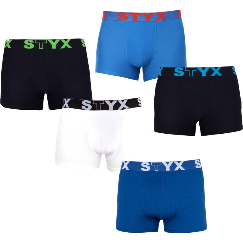 5PACK pánske boxerky Styx športová guma nadrozmer viacfarebné 58369456