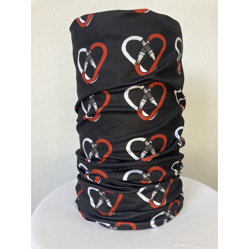 TERMOVEL Čierny multifunkčný nákrčník s potlačou 57839071