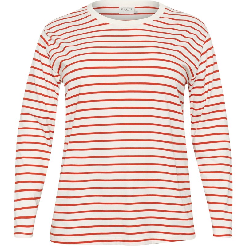 KAFFE CURVE Tričko Winni červená / biela 57847634