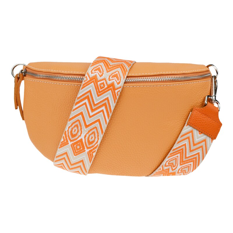 Oranžová kožená talianska crossbody kabelka Reni Grande Arancio s 57852523