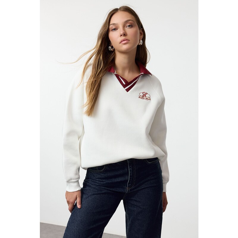 Trendyol Ecru Knitted Sweatshirt 64782286