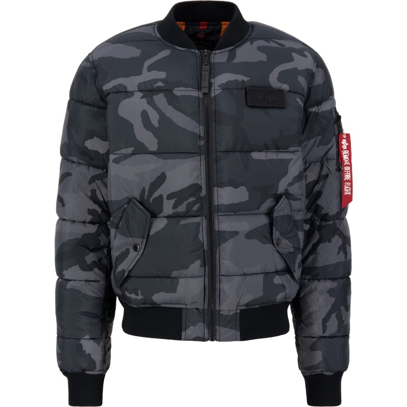 ALPHA INDUSTRIES Prechodná bunda Camo sivá / červená / čierna 54267342