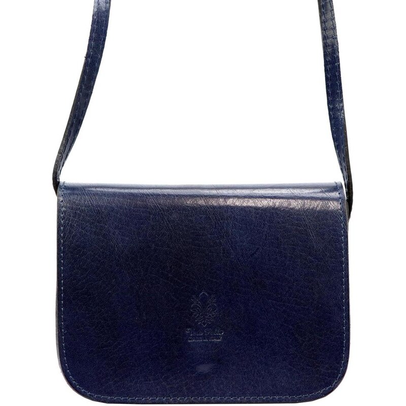 Vera Pelle Kožená malá dámska crossbody kabelka tmavo modrá 57860110