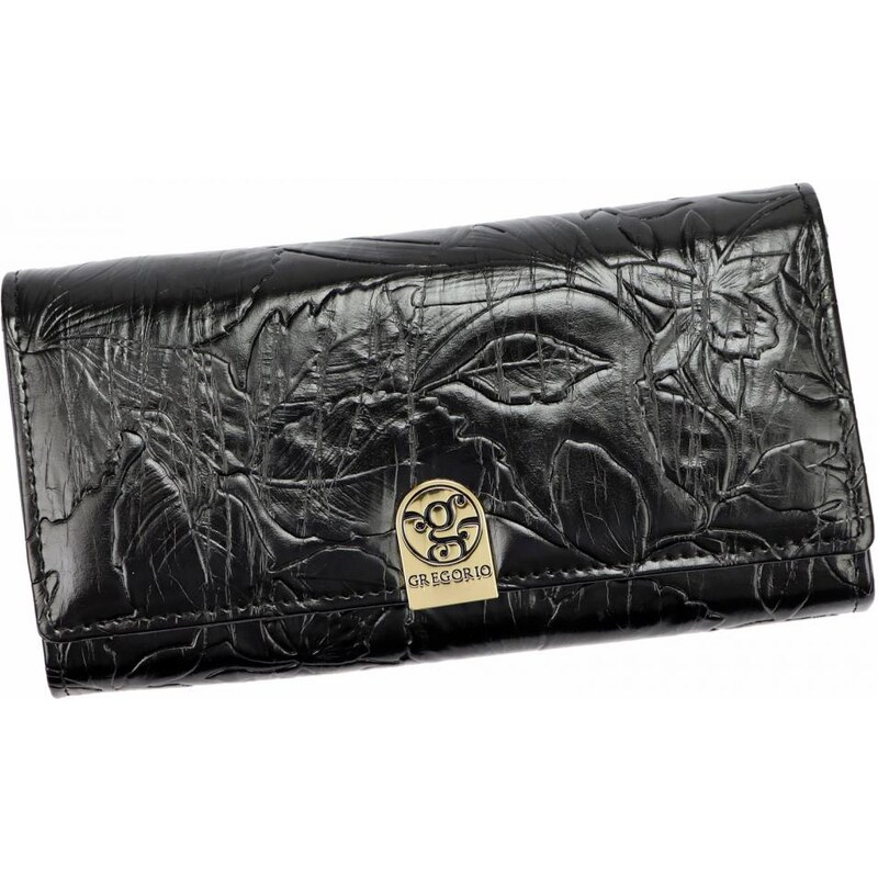 GREGORIO Kožená čierna dámska peňaženka v krabičke 57860111