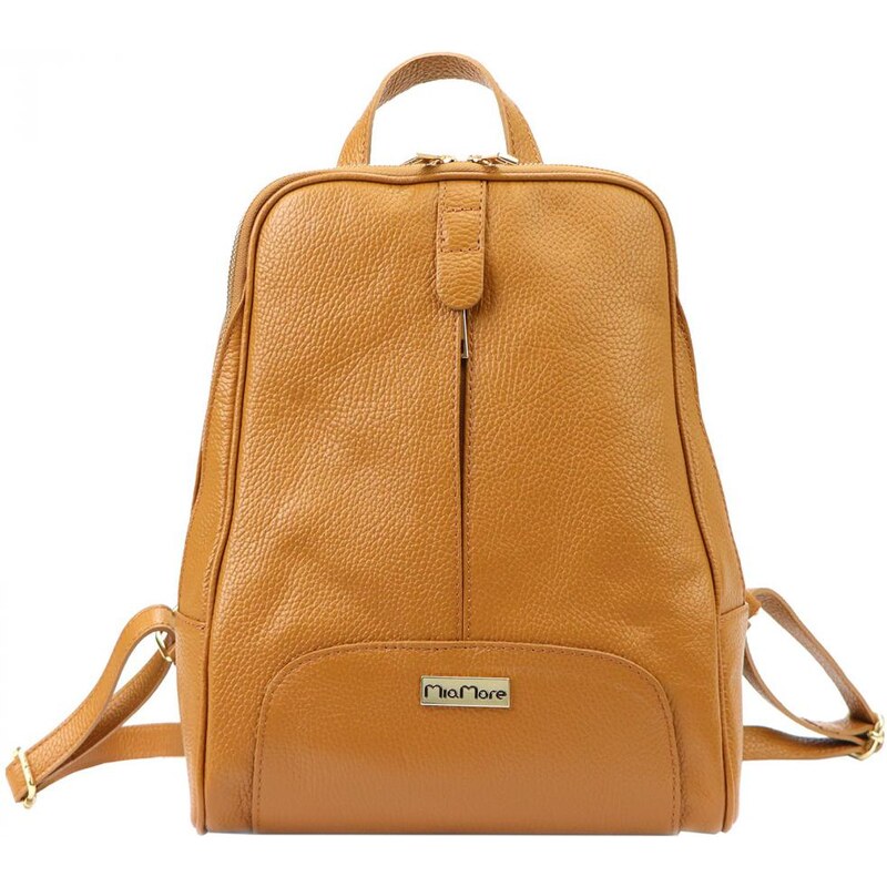 MiaMore Kožený camel hnedý dámsky batoh Dollaro 57860109