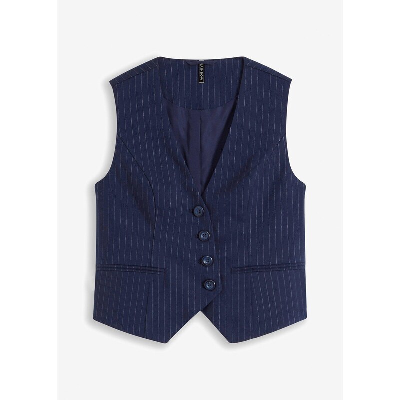 bonprix Obleková vesta z viskózového mixu, farba modrá 57156793