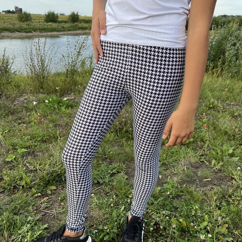 TERMOVEL Bielo-čierne dievčenské funkčné legíny 57869267