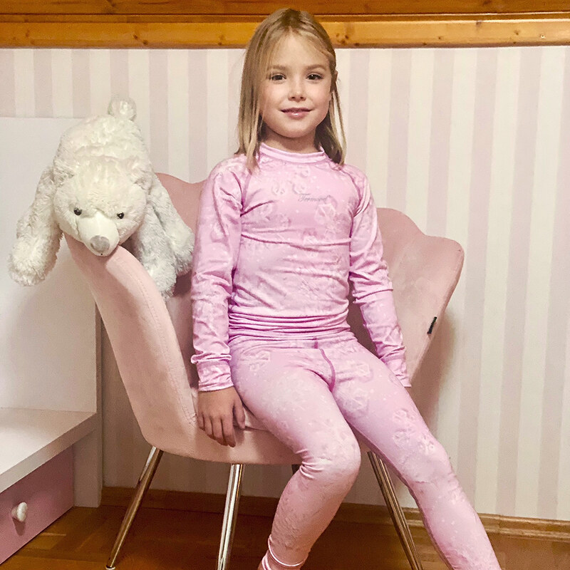 TERMOVEL Svetloružový dievčenský set termobielizne 57869269